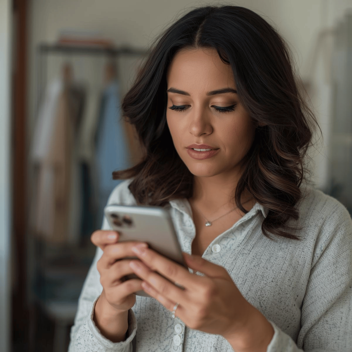 Person using smartphone to book scrap pickup